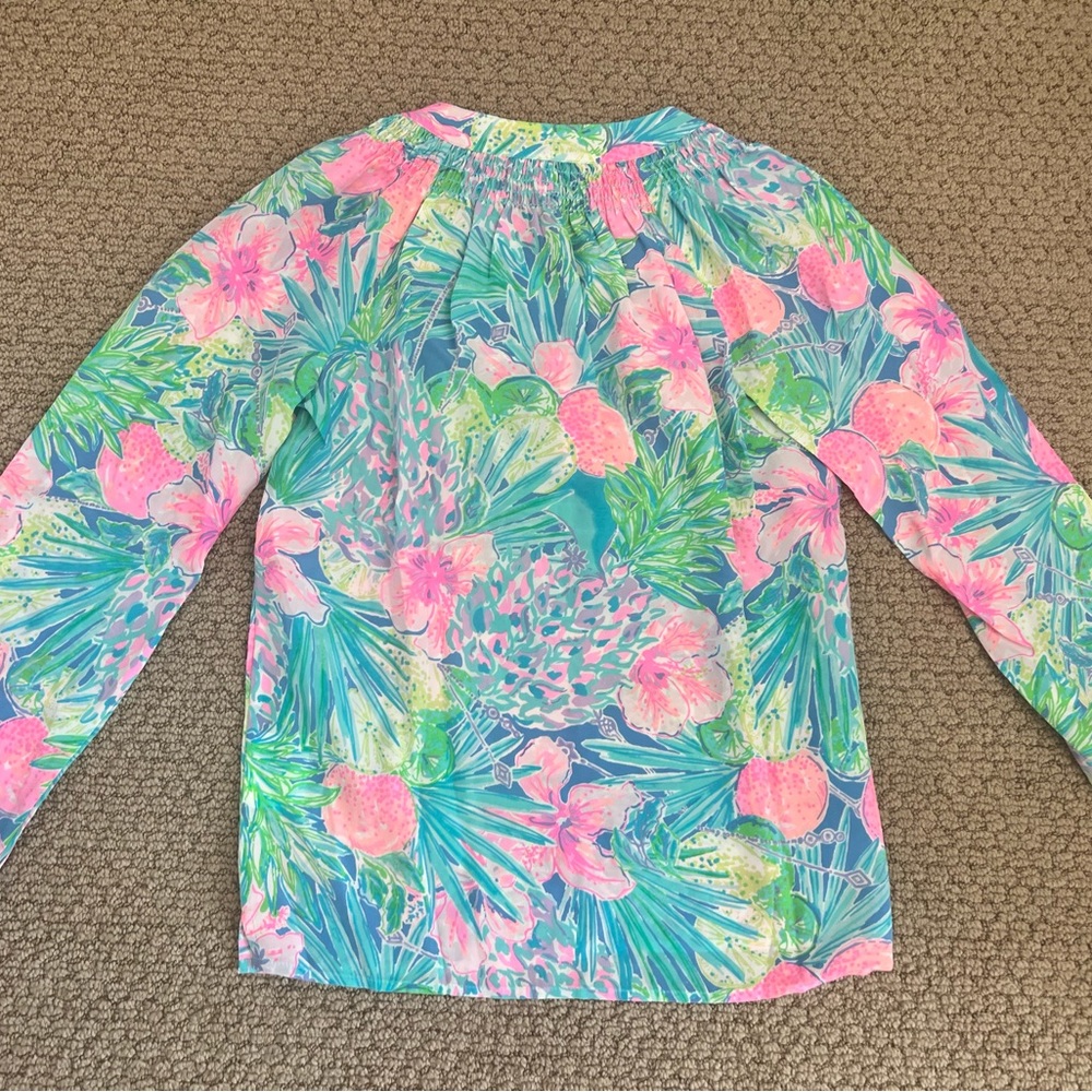 Lilly Pulitzer 100% Silk Blouse Size XXS - Picture 4 of 6
